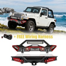 Steel Full Width Front Bumper Rear Bumper Wled Light For Jeep Wrangler Jk 07-18 Steel Full Width Front Bumper Rear Bumper Wled Light For Jeep Wrangler Jk 07-18