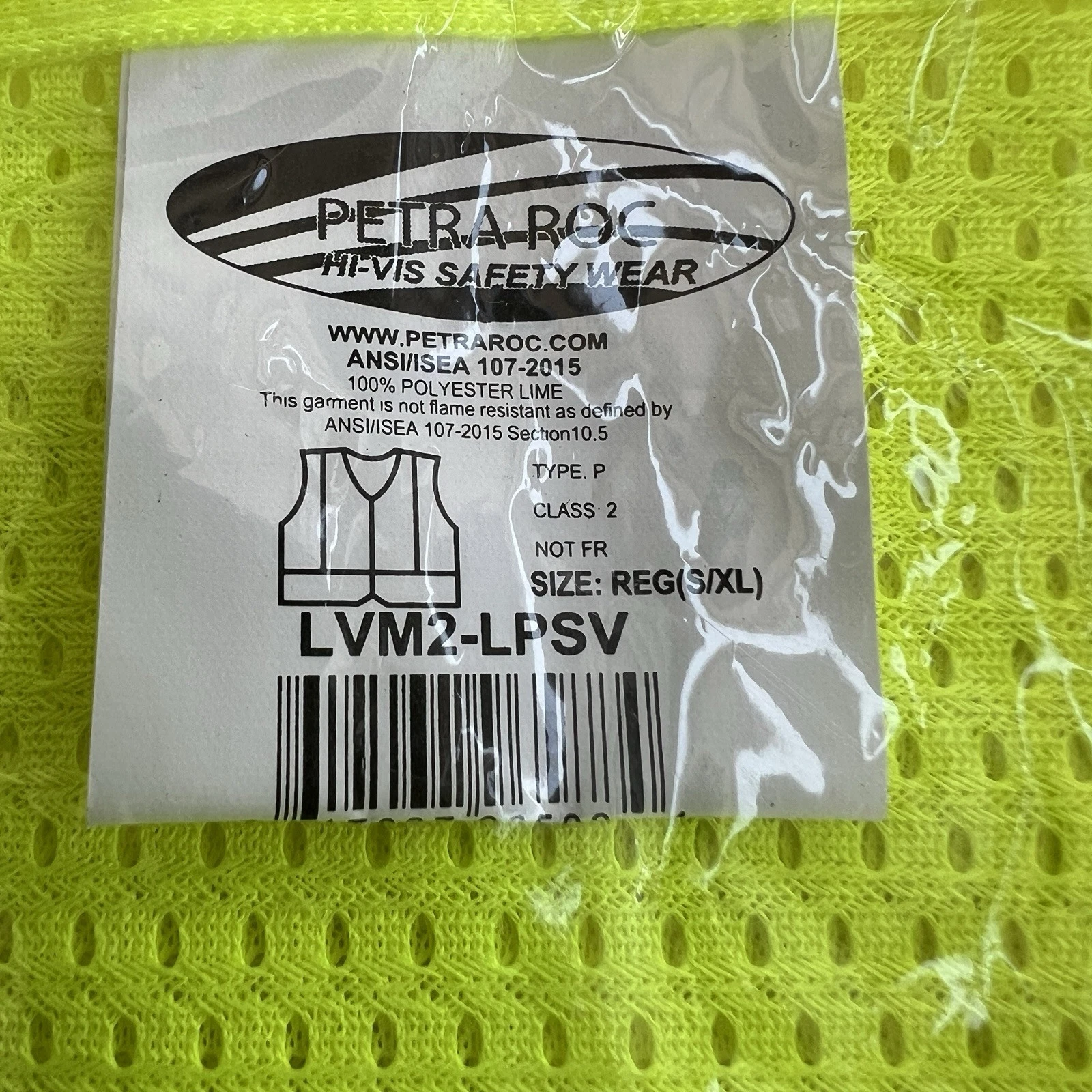 New PETRA ROC LVM2-LPSV Hi-Vis ANSI Class 2  Safety Vest, SIZE Regular S-XL image 7
