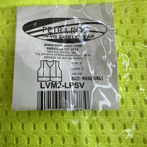 New PETRA ROC LVM2-LPSV Hi-Vis ANSI Class 2  Safety Vest, SIZE Regular S-XL image 7
