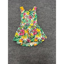 Popsicle Dress Girls Size 6 Multi Color Tropical Floral Fruit Cutout Back Bow