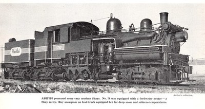 Abitibi Shay No 70 Feedwater Heater Snowplow & Cold Weather Locomotive Mag Image