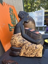 Hand Carved African Woman Carrying Box