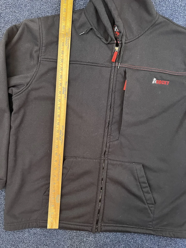 Chaqueta Rocky Para Hombre Extra Grande Negra Con Capucha Cremallera Completa Ropa de Trabajo Exterior Abrigo Cálido Foto 4 de 4