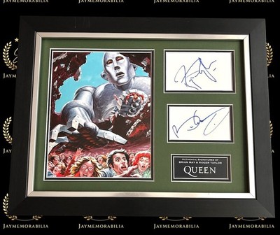 SIGNIERT BRIAN MAY ROGER TAYLOR QUEEN DIE NACHRICHTEN DER WELT GERAHMTES DISPLAY SELTEN 