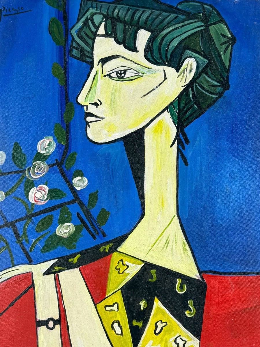 Pablo Picasso (Handmade) Oil On Canvas Painting signed and stamped