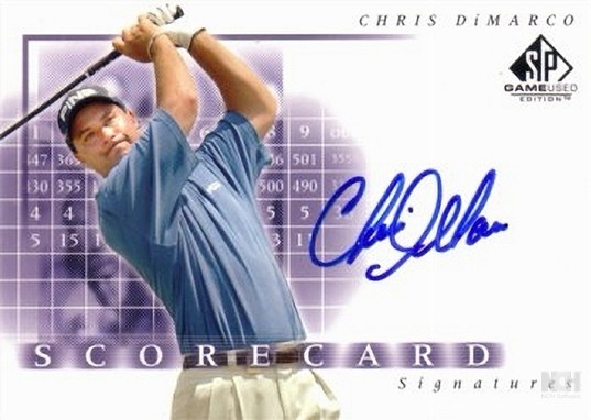 Chris DiMarco certified signed 2002 SP Game Used Golf Scorecard Signatures card