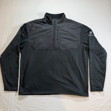 Peter Millar Crown Sport 1/4 Zip Golf Pullover Black Men's XL