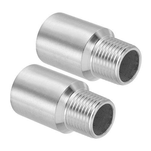 2 Stück Edelstahl 2" L 1/2" NPT Außengewinde auf 1/2" NPT Innengewinde Rohrverschraubung - Bild 1 von 5