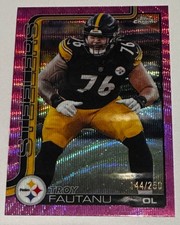 2025 Topps Chrome #256 Troy Fautanu Pink Refractor #/250