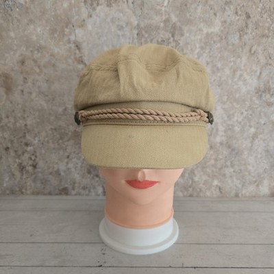 The Hatter Company Newsboy Beige Cream Fitted Hat (See Measurements)
