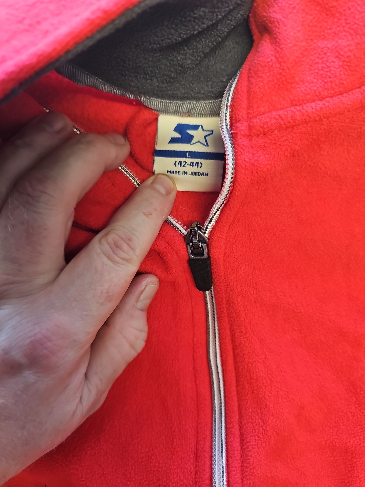 Vintage Starter Full-Zip Fleece Jacket Red Size Large AA910 image 2