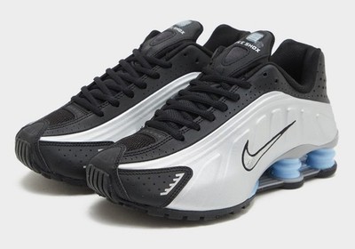 Nike Shox R4 Metallic Silver Psychic Blue Black HQ1988-004 Men's