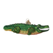Old World Christmas Alligator Glass Blown 1.75 Inches Pack of 1 ,