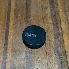 K'Andre Miller Autographed Signed New York Rangers Puck COA  Bright Silver Pen