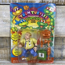 Toon Burne W  Card & Bubble TMNT 1992 Playmates Action Figure NEW UNPUNCHED