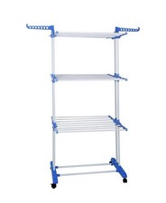 3-Tier Folding Clothes Drying Rack with Wheel...