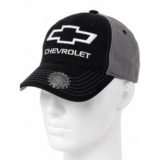 Chevrolet Genuine Accessories Snapback Hat Black Gray Embroidered GM Cap OSFM