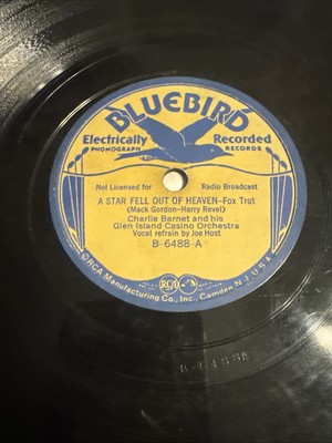 Bluebird 78 RPM Charlie Barnet - A Star Fell Out Of Heaven 6488 V+ Jazz