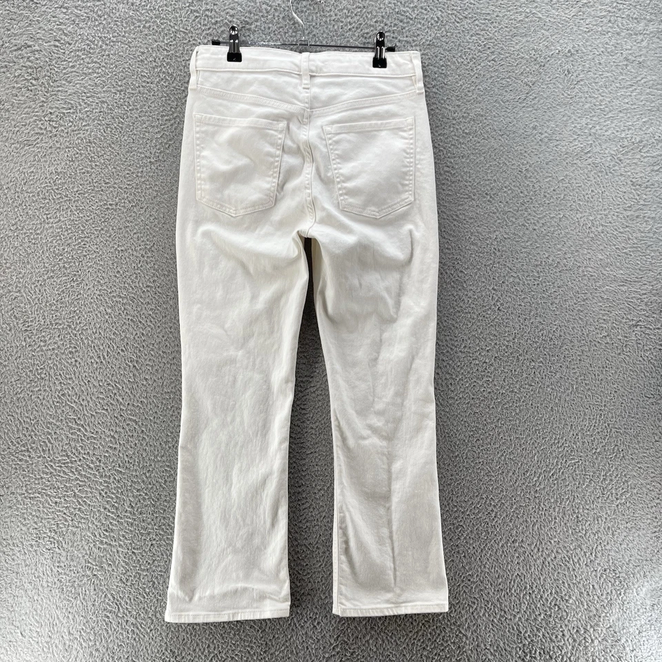 Pantalones de mezclilla Club Monaco para mujer 27 blancos The Kick Crop cómodos informales preppy Foto 2 de 4