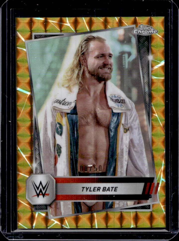 2025 Topps Chrome WWE Tyler Bate Gold Geometric Refractor #8/50