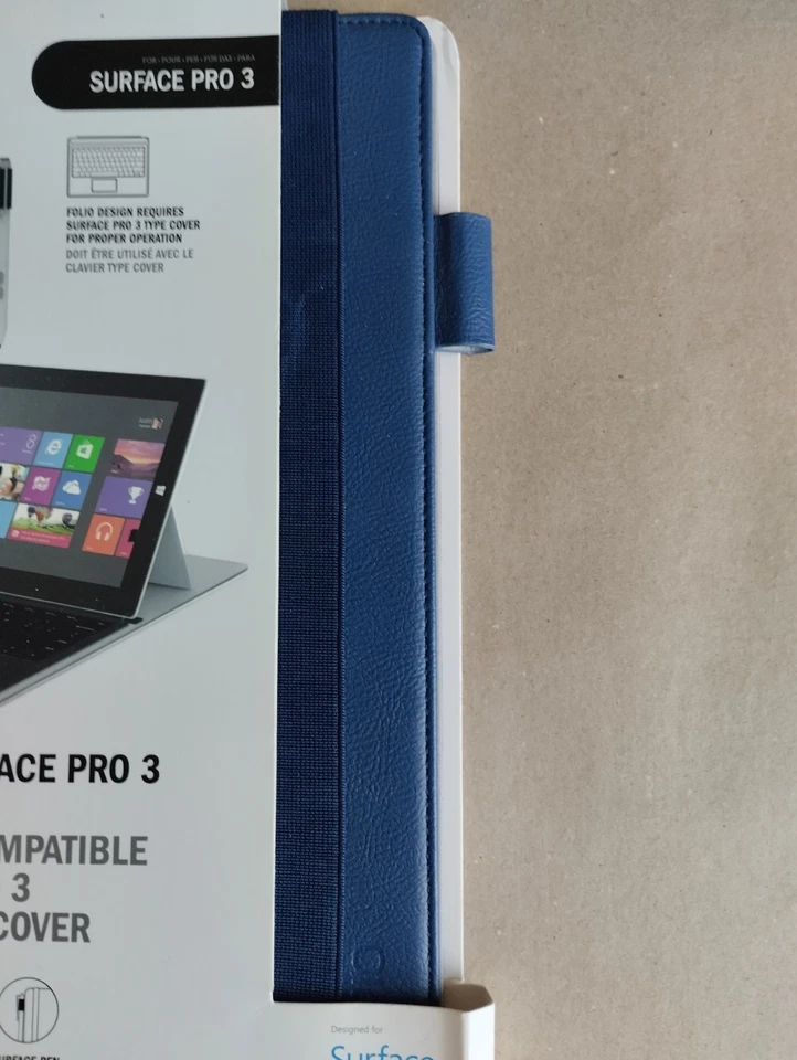 Klapptasche Schutzhülle für Microsoft Surface Pro 3 Incipio Roosevelt blau Neu - Bild 3 von 3