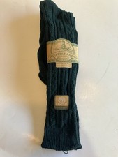 Vintage Two Feet Ahead Cable Knee Socks Hunter Green Shoe Size 13-4 NWT