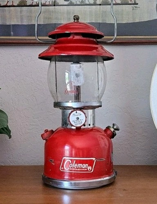 #ad VTG 1969 Cherry Red Coleman A200 One Mantel Lantern Safe Accessories Box Papers $295.00