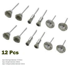 12pcs/Set Wire Brushes Kit Bowl Type 15mm Straight Type 8mm T type 22mm