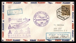Mayfairstamps Macau Flight 1937 Macau to USA PAA Received Manila Cover aaz_60181