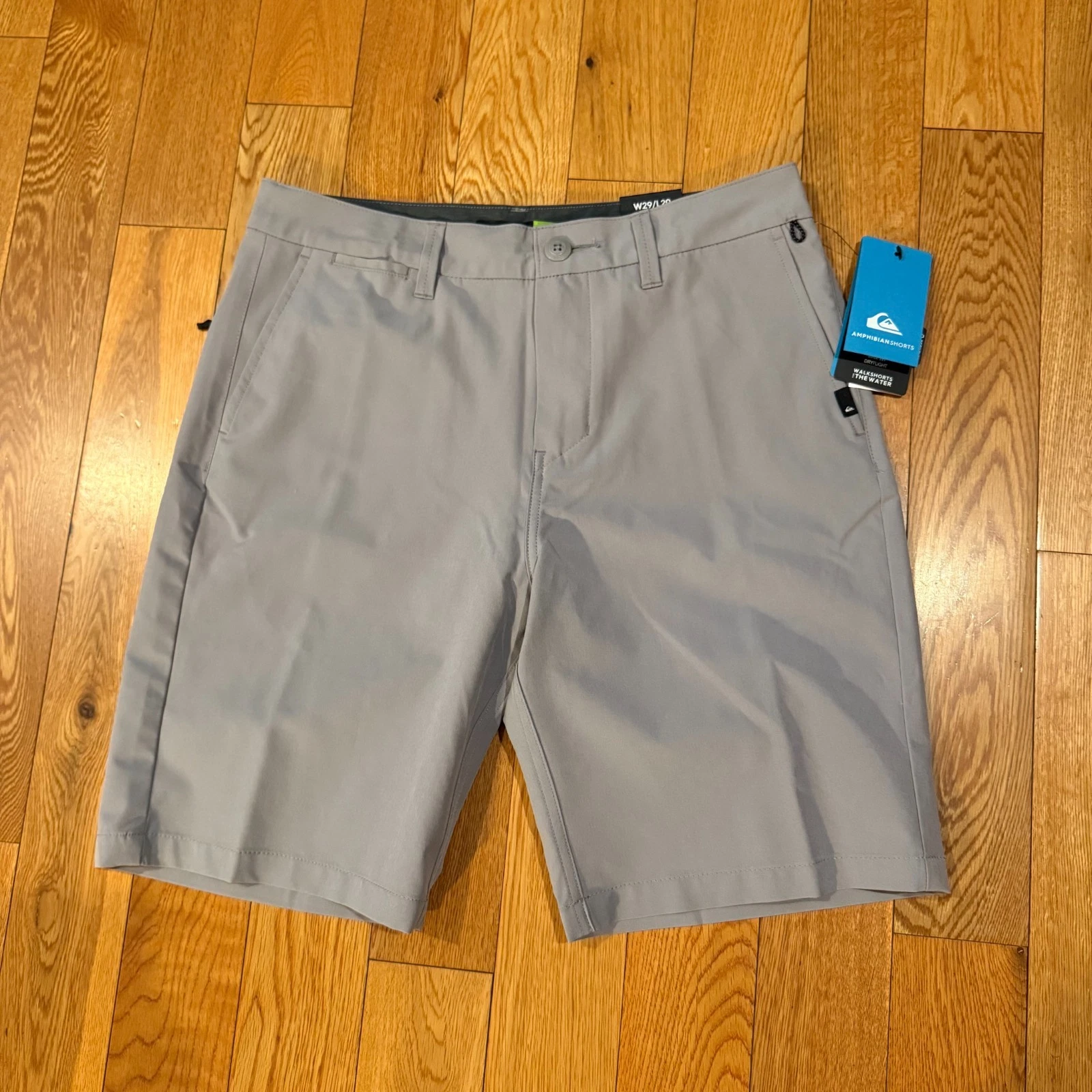 Quiksilver Mens Amphibian Shorts Grey 4 Way Stretch Quick Dry Size 29/20 NWT