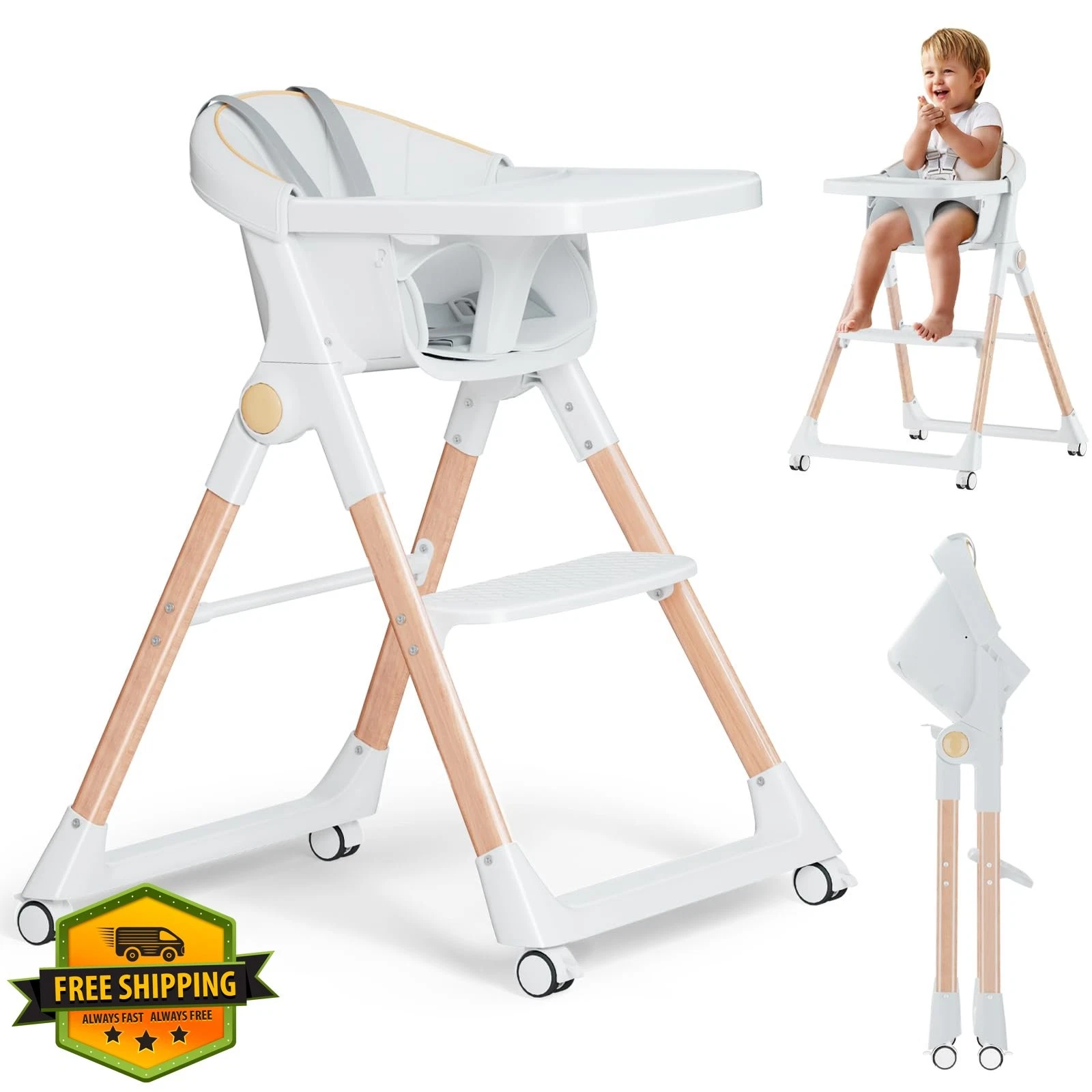 bonbay Baby High Chair White