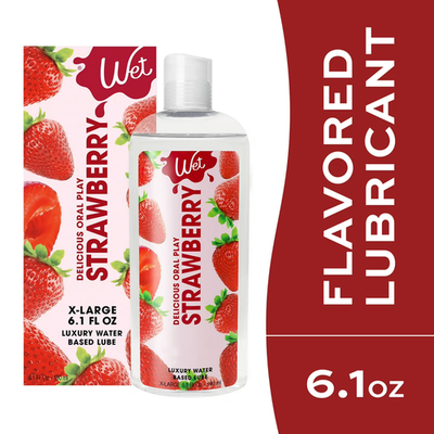 #ad Wet Strawberry Flavored Water Based Personal Lubricant Edible Lube 6.1oz $18.99