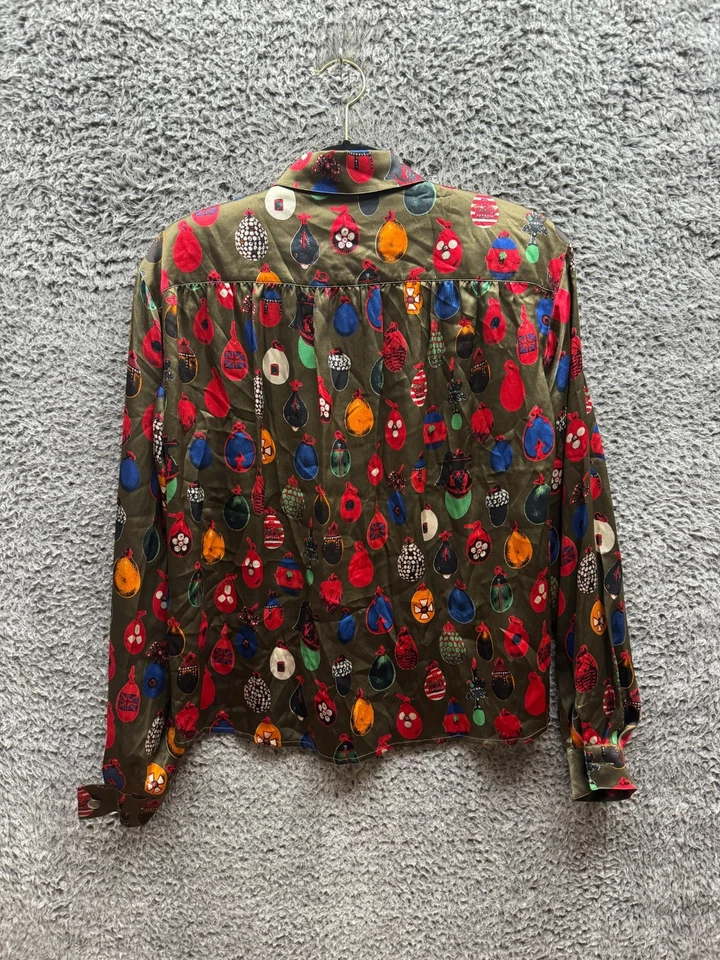 Blusa Emanuel Ungaro Parallele Paris Cuello Manga Larga Verde Mujer Talla 12 Foto 2 de 4