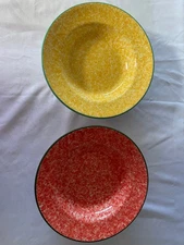 11" Individual Pasta Bowl Sojourn by OVER AND BACK - SET OF 2 Orange & Yellow