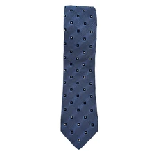 Drakes Bergdorf Goodman Handmade in England Blue Dot Woven Silk Tie 3"x 58"