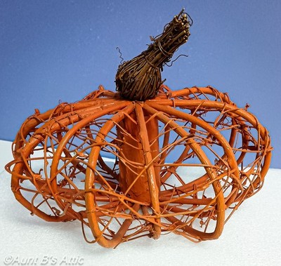 Fall Halloween Decor Or Woven Painted Grapevine Pumpkin Table Top Decor 11 x 7
