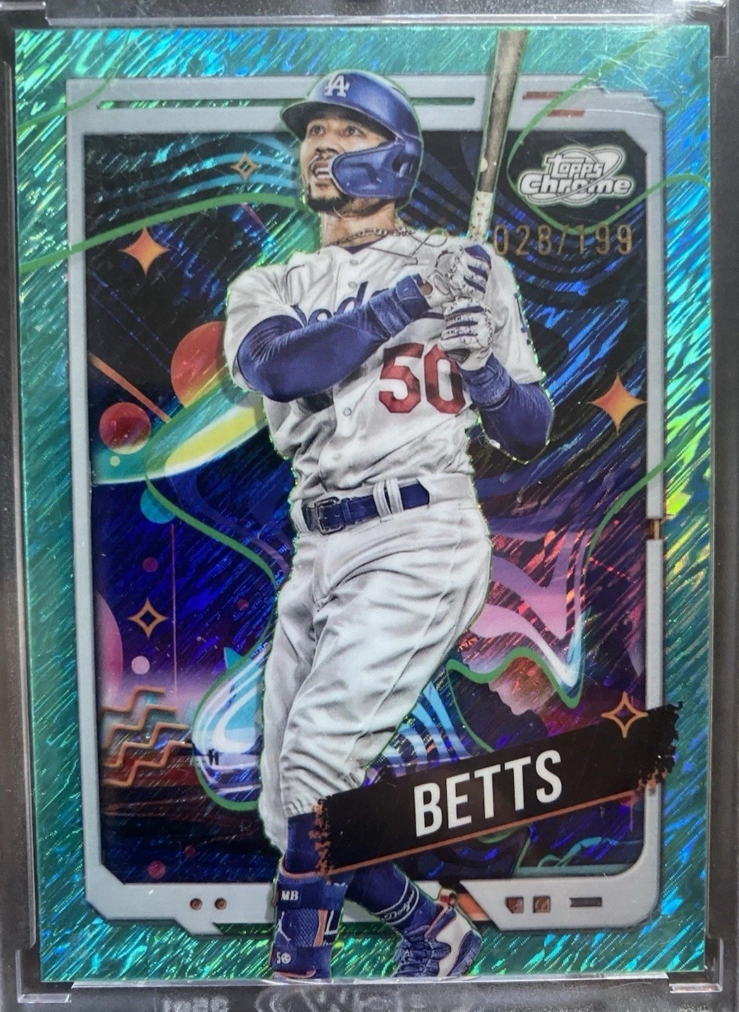 2024 Topps Chrome Cosmic Mookie Betts Aqua Equinox Refractor /199 Dodgers