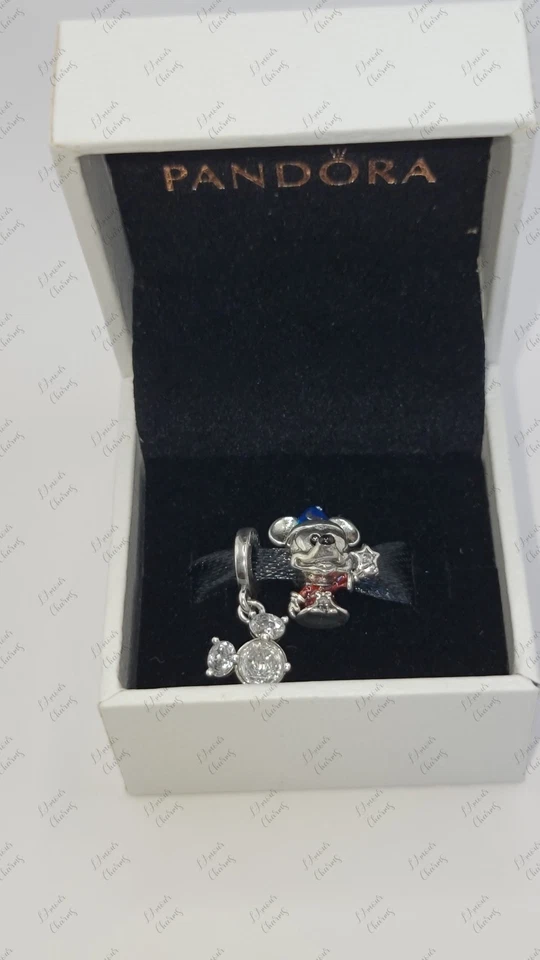 Auténtico Pandora Disney Mickey Silueta y Aprendiz de Hechicero Dije Conjunto B78 Foto 3 de 4
