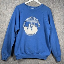 Vintage Tibbetts Point Lighthouse Cape Vincent NY Sweatshirt Mens Size XL 22x27