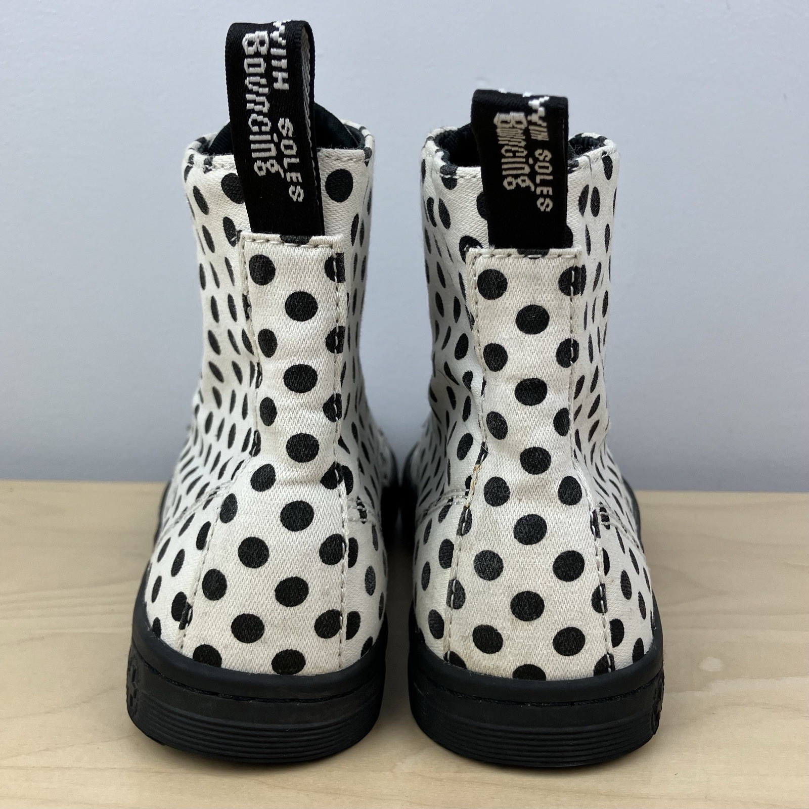 Dr. Doc Martens Women’s Size 5.0 Hackney Polka Dot High Top Boots White & Black thumbnail 7
