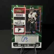 2023 Clark Phillips III RC Contenders #225 Rookie Ticket Green Laser Auto
