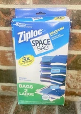 Ziploc Space Bag 3X Storage 2-Lrg, 1-Travel Airtight, Waterproof, Reusable 