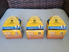 Lot of 3 NEW Leggs Reliance Pantyhose Control Top Enhanced Toes Size B Nude