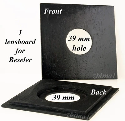 ZMSTAIRS 1 LENS BOARDS 4" x 4" for Enlarger Beseler - 27mm, or 39mm, or 50mm hole /Black
