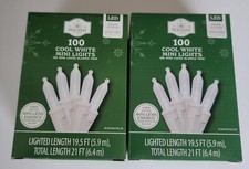 Holiday Time 100-Ct Cool White LED Mini Fairy Lights, Lot of 2.
