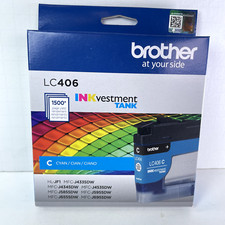 BROTHER Ink Cartridge - CYAN - LC406 - Investment TANK EXP: 06/2026 NEW IN BOX
