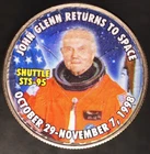 JOHN GLENN RETURNS TO SPACE-NASA-COLORIZED KENNEDY HALF DOLLAR- LOT AA-6250