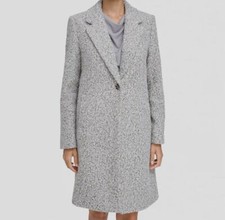 Calvin Klein Women's Gray One-Button Boucle Topper Blazer Jacket Size 10P