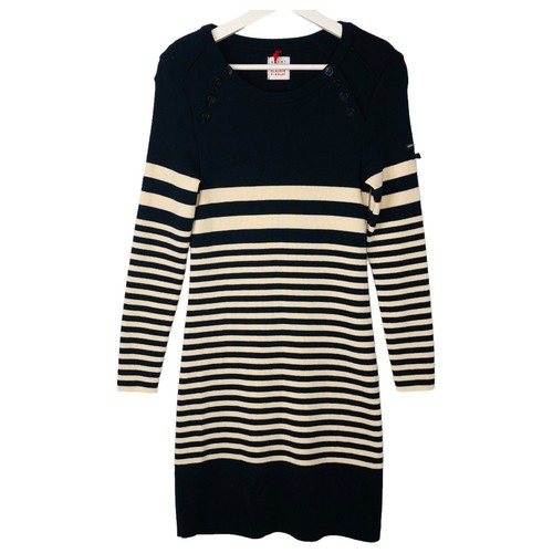 Saint James x Claudie Pierlot Sweater Dress Sz AU 6 Wool Long Sleeve Navy Ivory - Picture 19 of 24