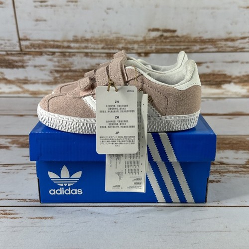 NEW Toddler Size 9K Adidas Gazelle I “Icey Pink” Low Top Strap Sneakers AH2229